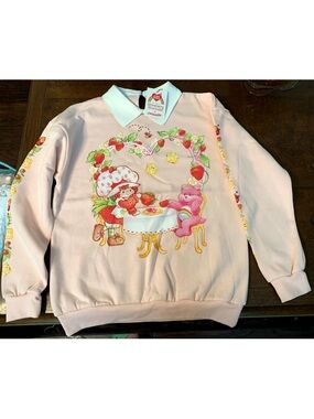 Strawberry shortcake, Care Bears, crewneck, collared sweatshirt size small NWT